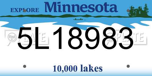 5L18983 Minnesota License Plate