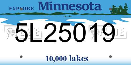 5L25019 Minnesota License Plate