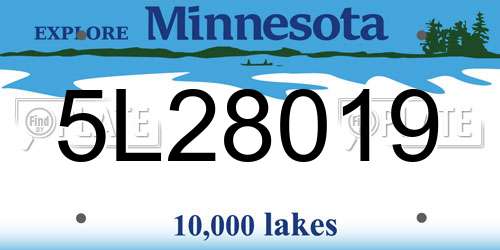 5L28019 Minnesota License Plate
