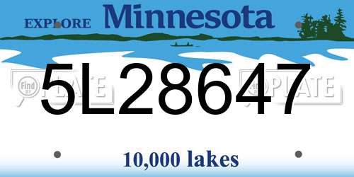5L28647 Minnesota License Plate