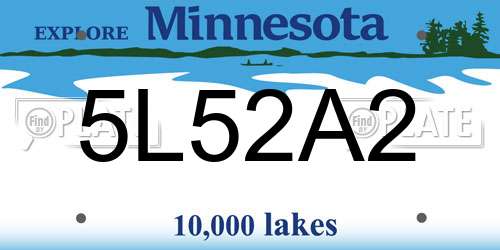 5L52A2 Minnesota License Plate