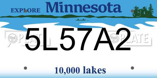 5L57A2 Minnesota License Plate