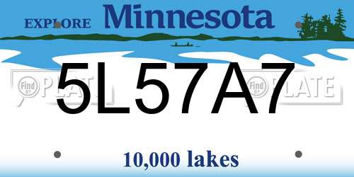 5L57A7 Minnesota License Plate