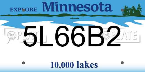 5L66B2 Minnesota License Plate