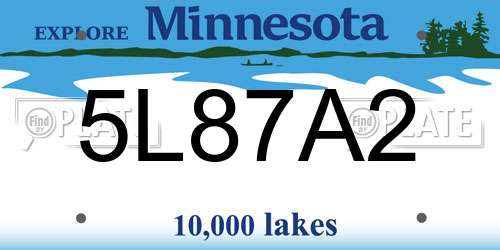 5L87A2 Minnesota License Plate