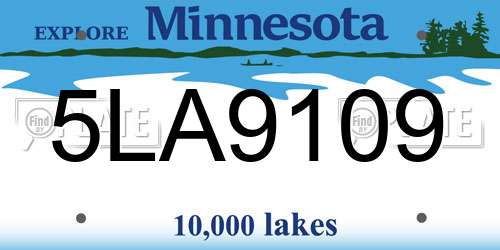 5LA9109 Minnesota License Plate