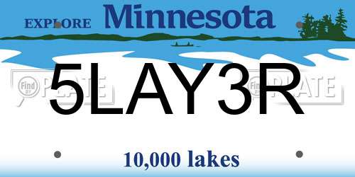 5LAY3R Minnesota License Plate
