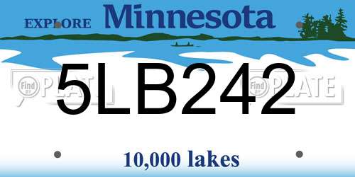 5LB242 Minnesota License Plate