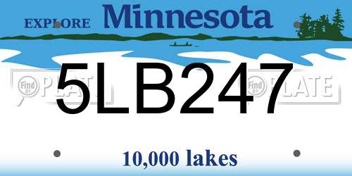 5LB247 Minnesota License Plate