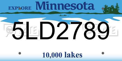 5LD2789 Minnesota License Plate