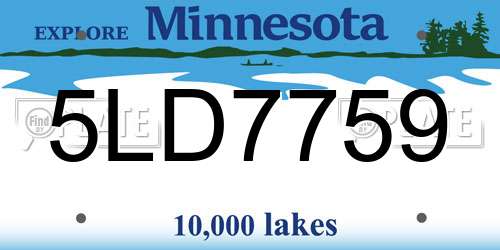 5LD7759 Minnesota License Plate