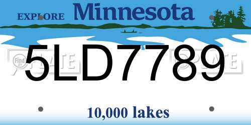 5LD7789 Minnesota License Plate
