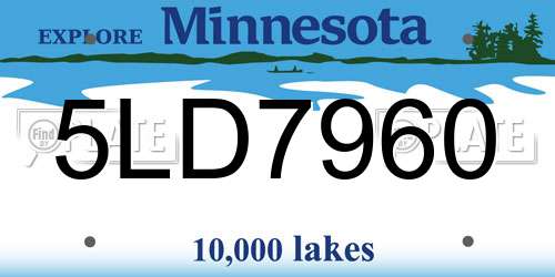 5LD7960 Minnesota License Plate