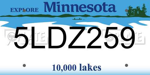 5LDZ259 Minnesota License Plate