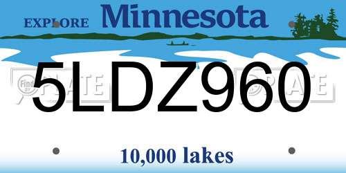 5LDZ960 Minnesota License Plate