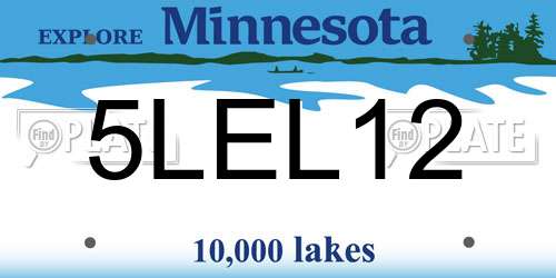 5LEL12 Minnesota License Plate