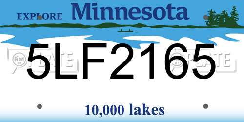 5LF2165 Minnesota License Plate