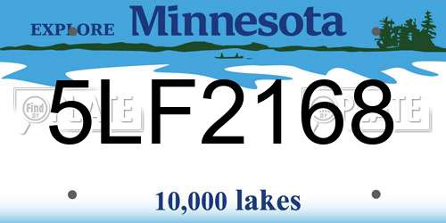 5LF2168 Minnesota License Plate