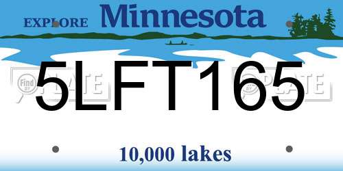 5LFT165 Minnesota License Plate