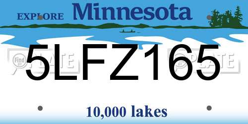 5LFZ165 Minnesota License Plate