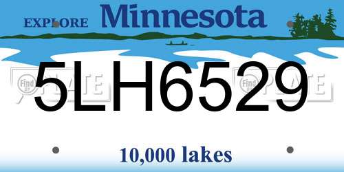 5LH6529 Minnesota License Plate