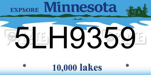 5LH9359 Minnesota License Plate
