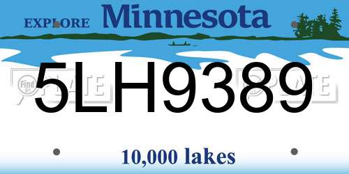 5LH9389 Minnesota License Plate