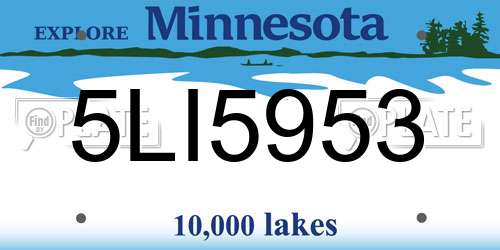 5LI5953 Minnesota License Plate