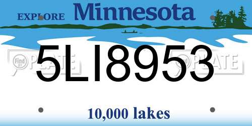 5LI8953 Minnesota License Plate