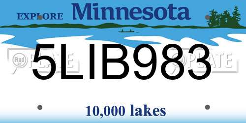 5LIB983 Minnesota License Plate