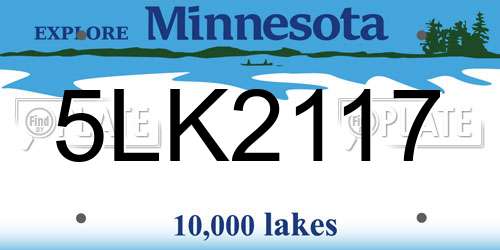 5LK2117 Minnesota License Plate