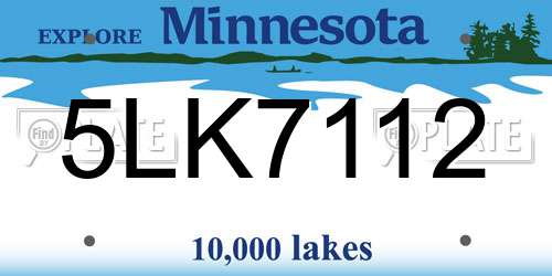 5LK7112 Minnesota License Plate