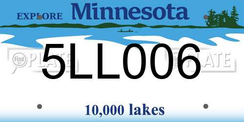 5LL006 Minnesota License Plate