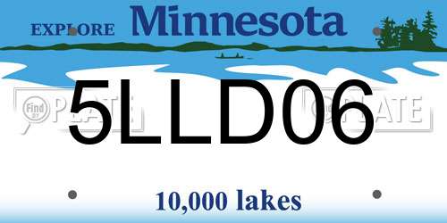 5LLD06 Minnesota License Plate