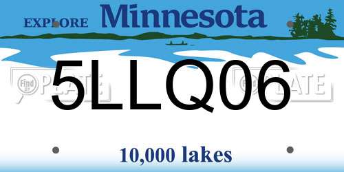 5LLQ06 Minnesota License Plate