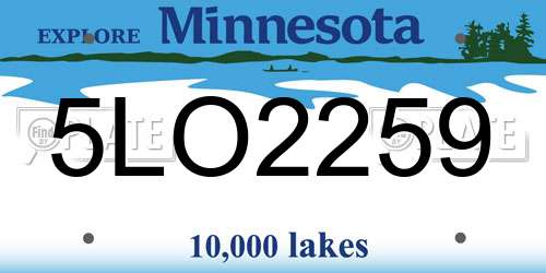 5LO2259 Minnesota License Plate