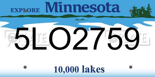 5LO2759 Minnesota License Plate