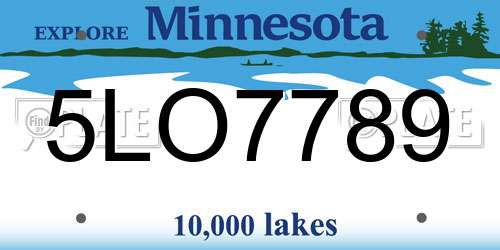5LO7789 Minnesota License Plate
