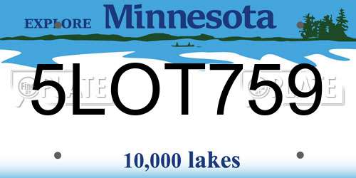 5LOT759 Minnesota License Plate