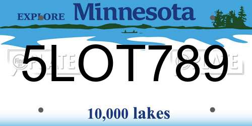 5LOT789 Minnesota License Plate