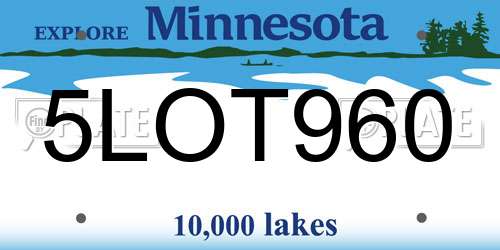 5LOT960 Minnesota License Plate