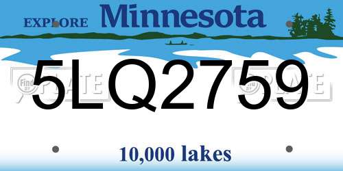 5LQ2759 Minnesota License Plate