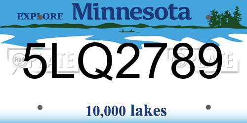 5LQ2789 Minnesota License Plate