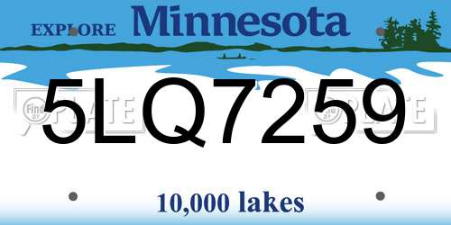 5LQ7259 Minnesota License Plate