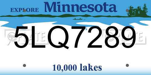 5LQ7289 Minnesota License Plate