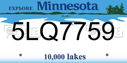 5LQ7759 Minnesota License Plate