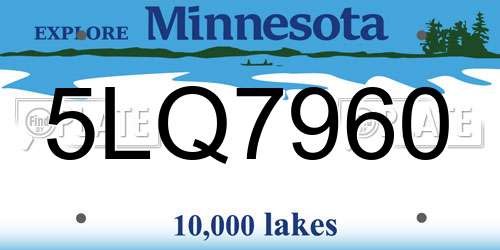 5LQ7960 Minnesota License Plate