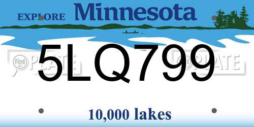 5LQ799 Minnesota License Plate