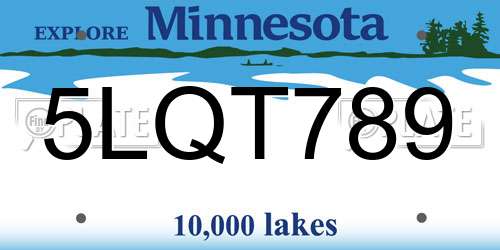 5LQT789 Minnesota License Plate