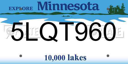 5LQT960 Minnesota License Plate